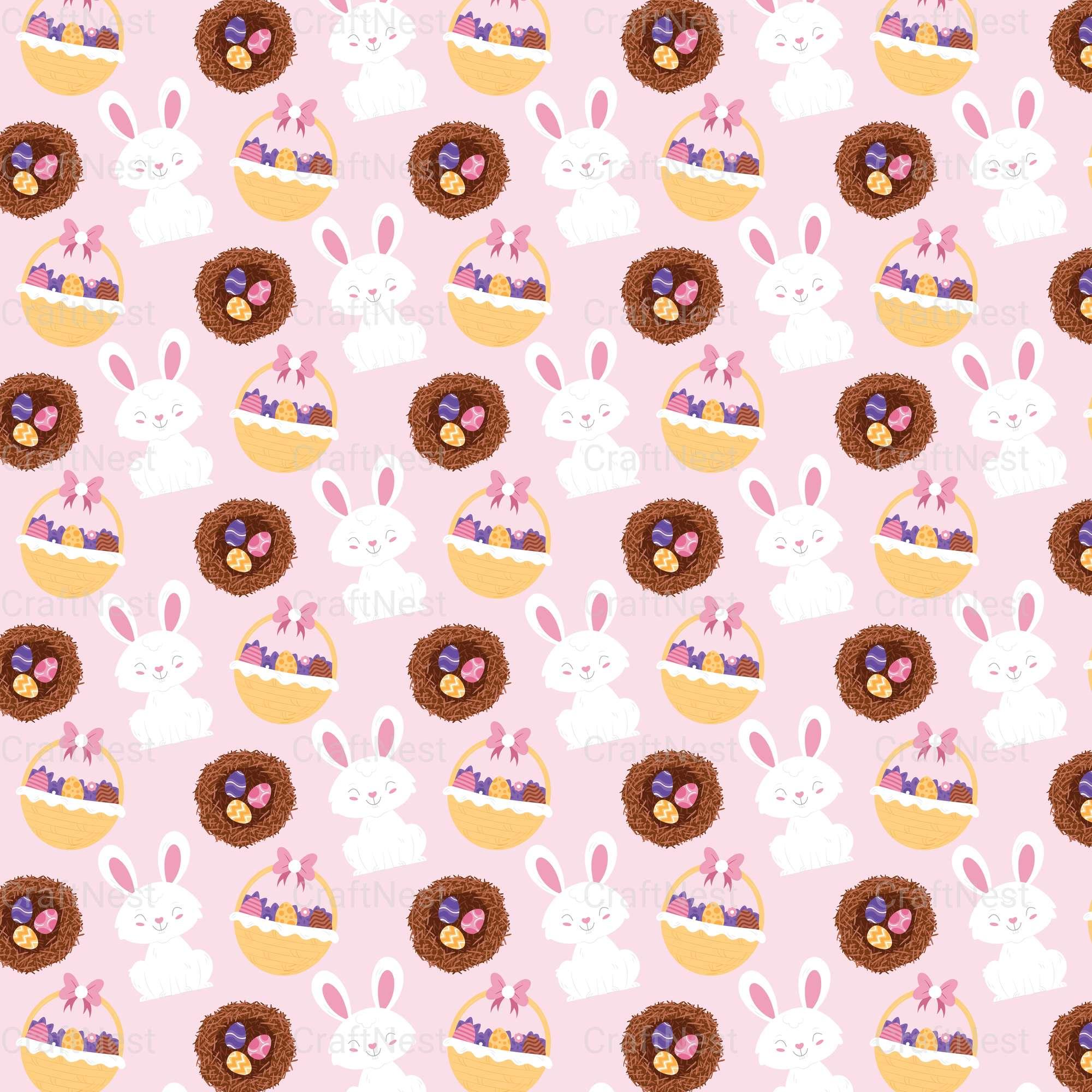 Easter Bunny Seamless Digital Paper - CraftNest - Digital Crafting and Art