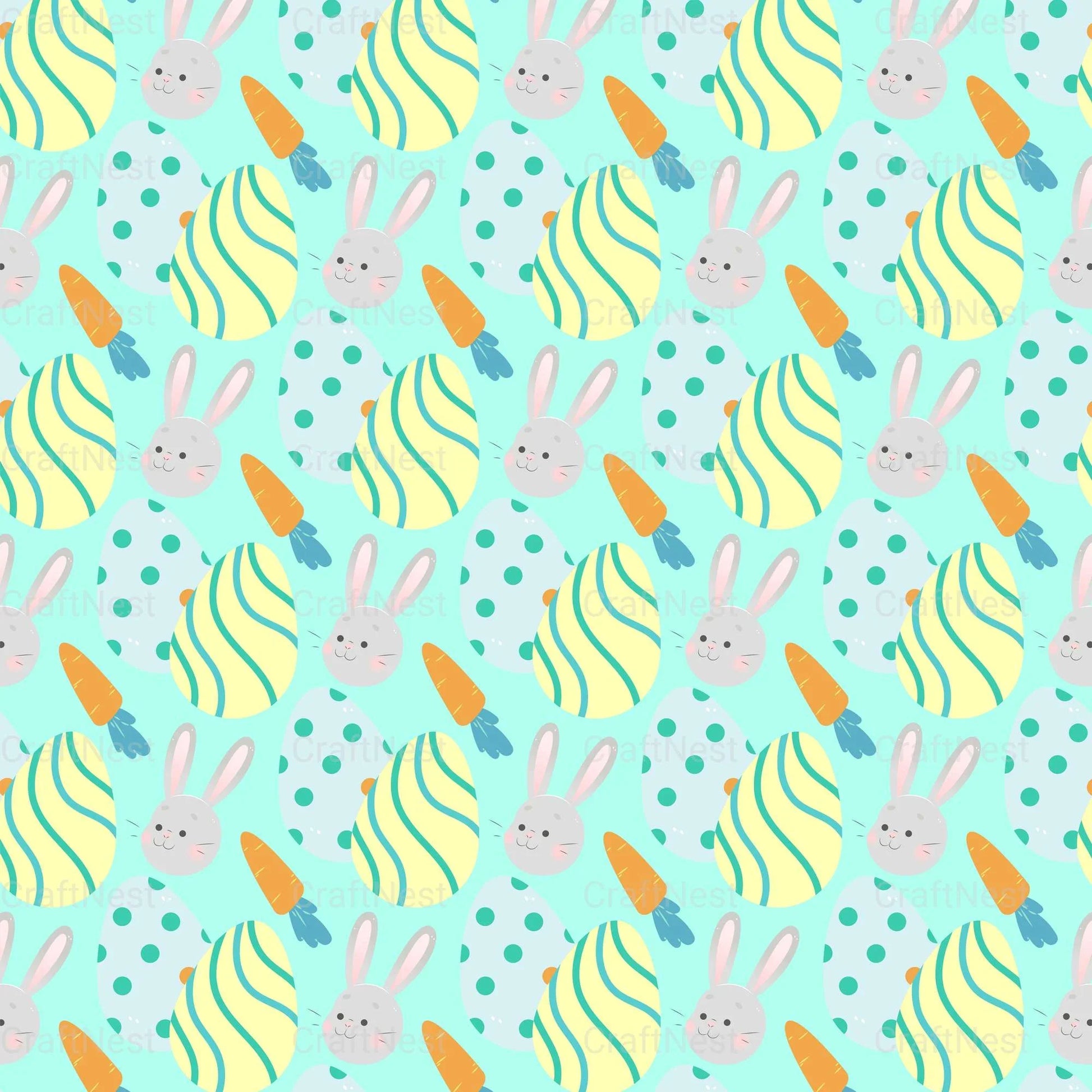 Easter Bunny Seamless Digital Paper - CraftNest - Digital Crafting and Art