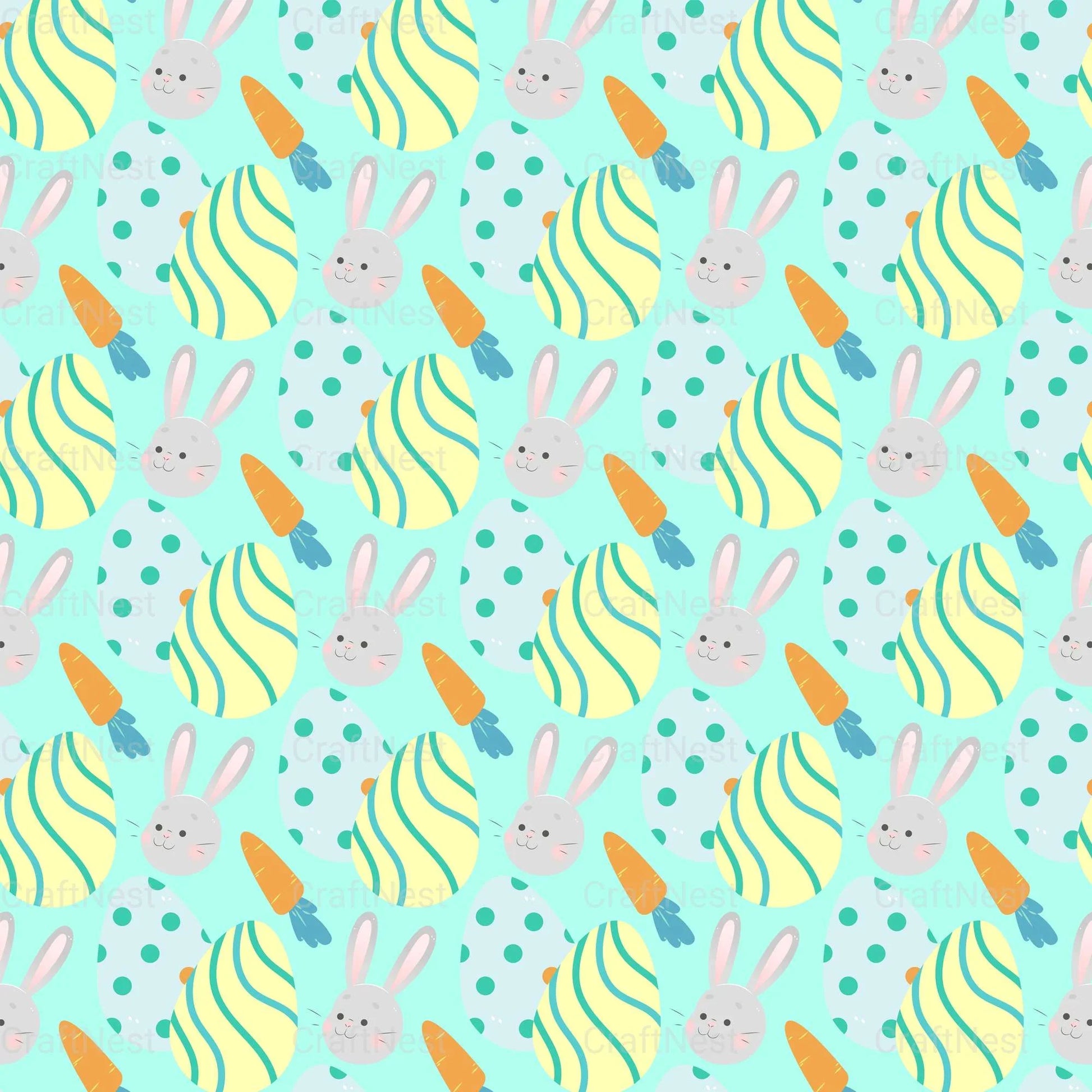 Easter Bunny Seamless Digital Paper - CraftNest - Digital Crafting and Art