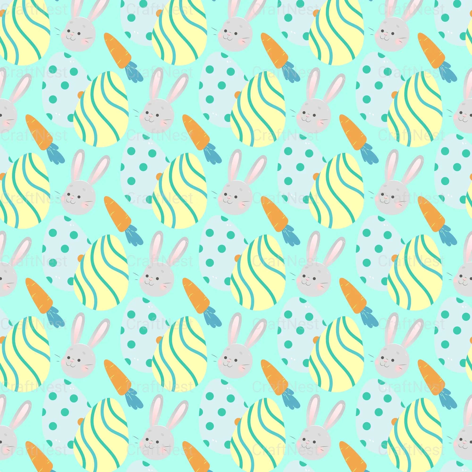 Easter Bunny Seamless Digital Paper - CraftNest - Digital Crafting and Art