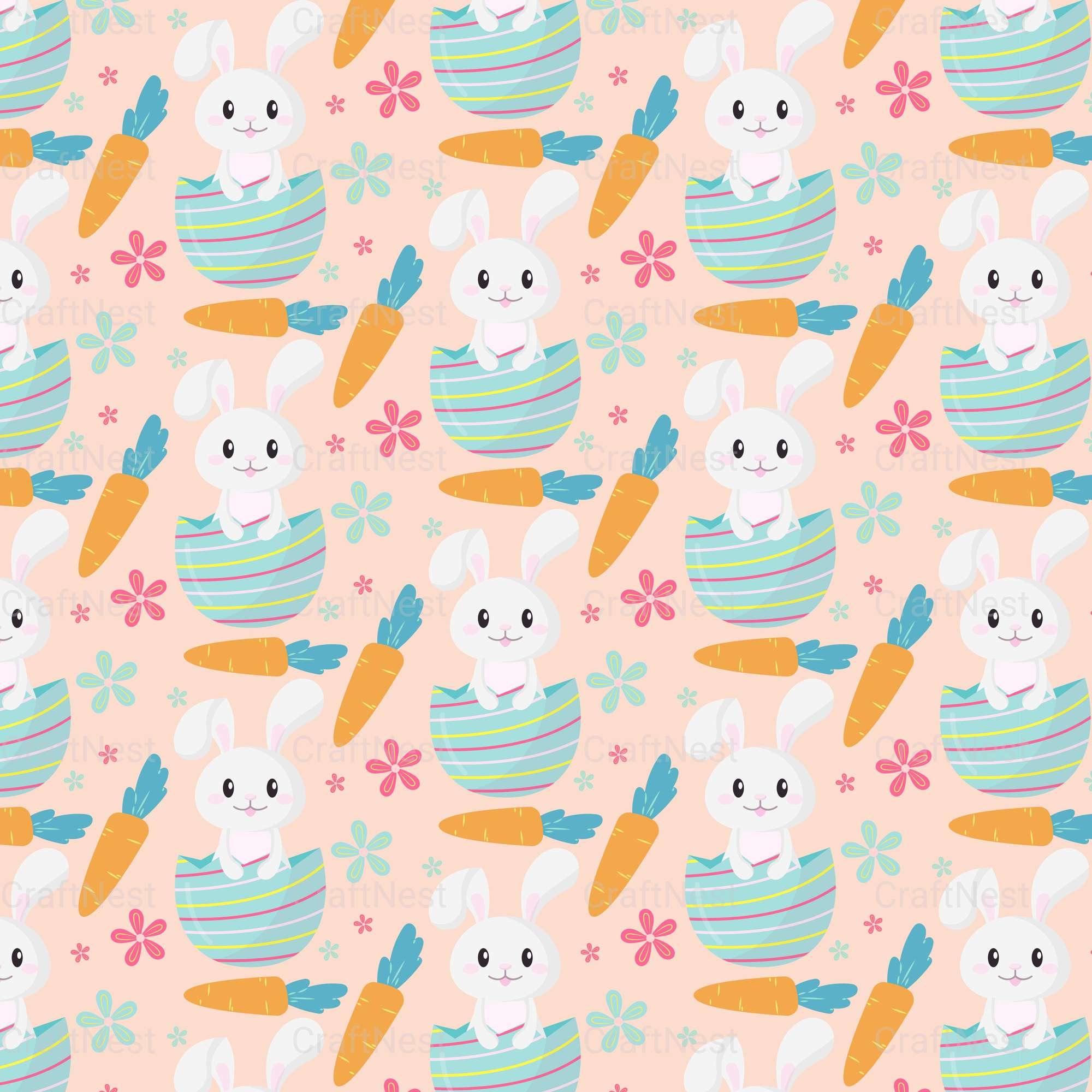 Easter Bunny Seamless Digital Paper - CraftNest - Digital Crafting and Art