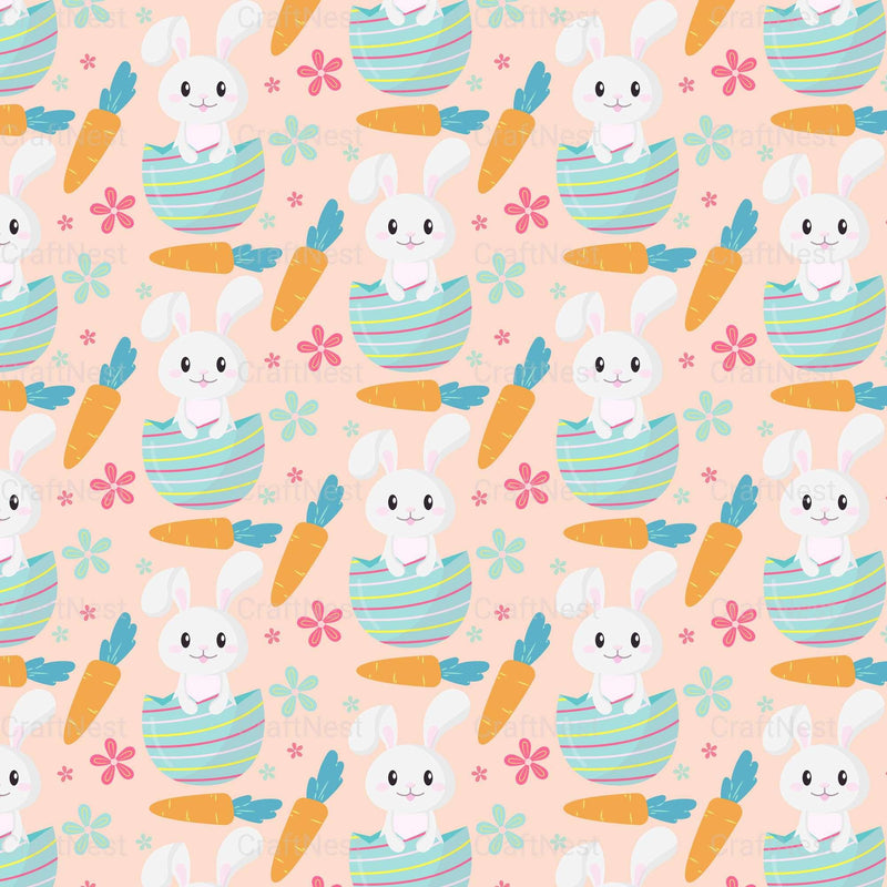 Easter Bunny Seamless Digital Paper - CraftNest - Digital Crafting and Art
