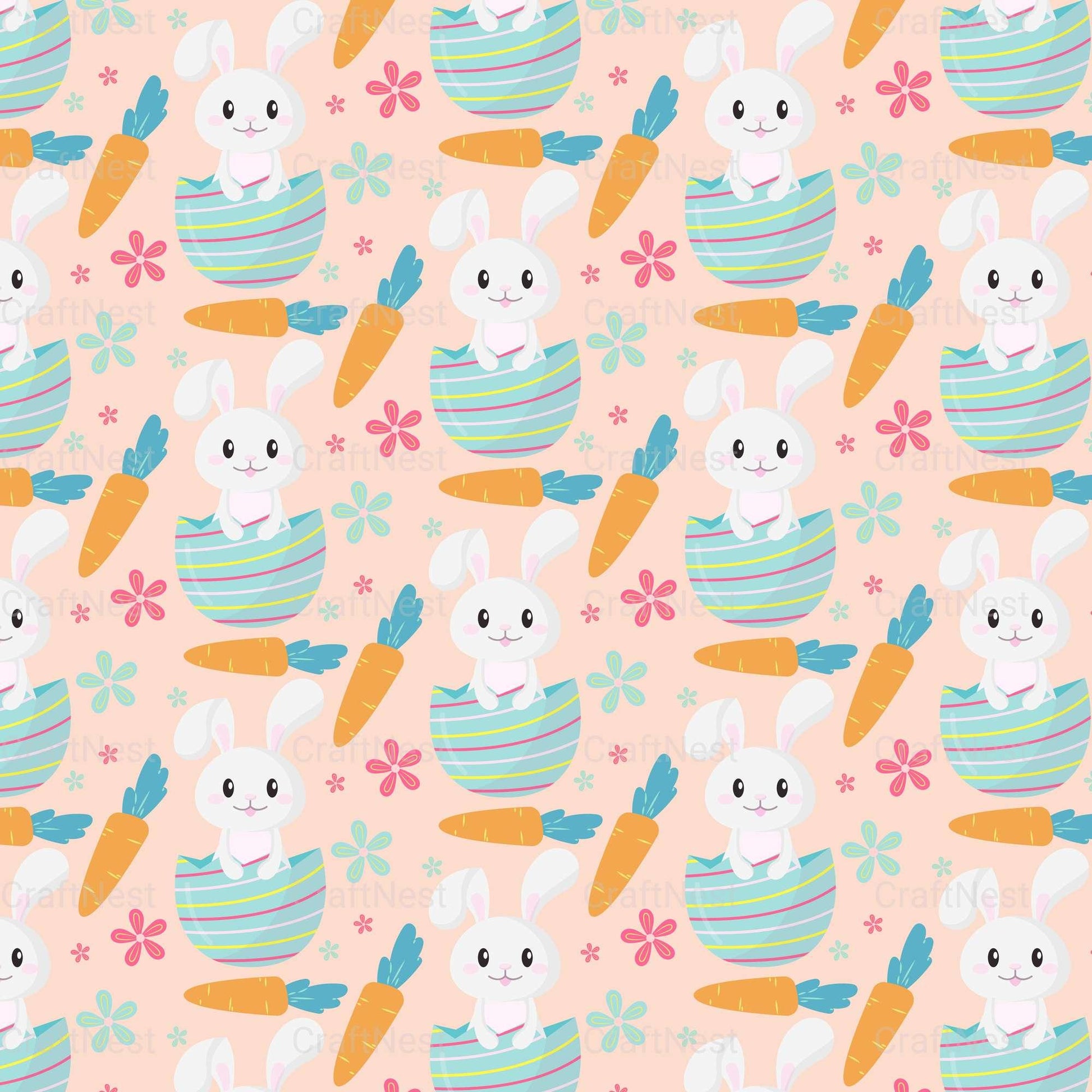 Easter Bunny Seamless Digital Paper - CraftNest - Digital Crafting and Art