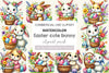 Easter Cute Bunny Holding A Basket Clipart Bundle