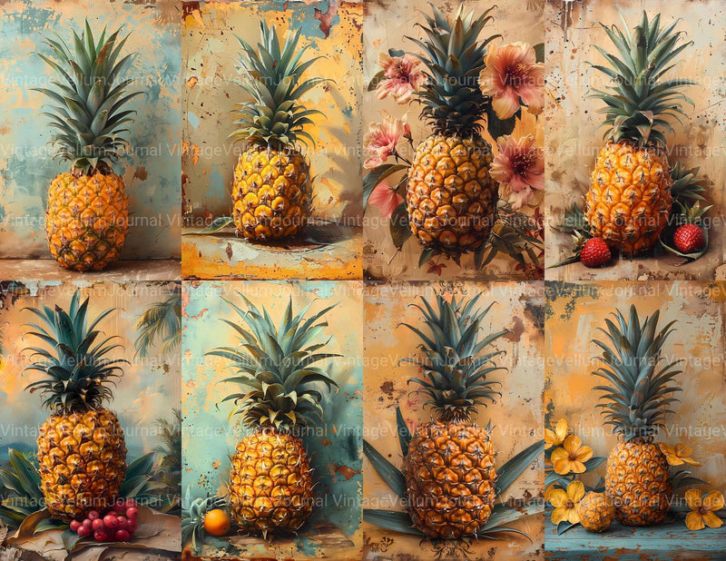 Pineapple Junk Journal Pages - CraftNest - Digital Crafting and Art