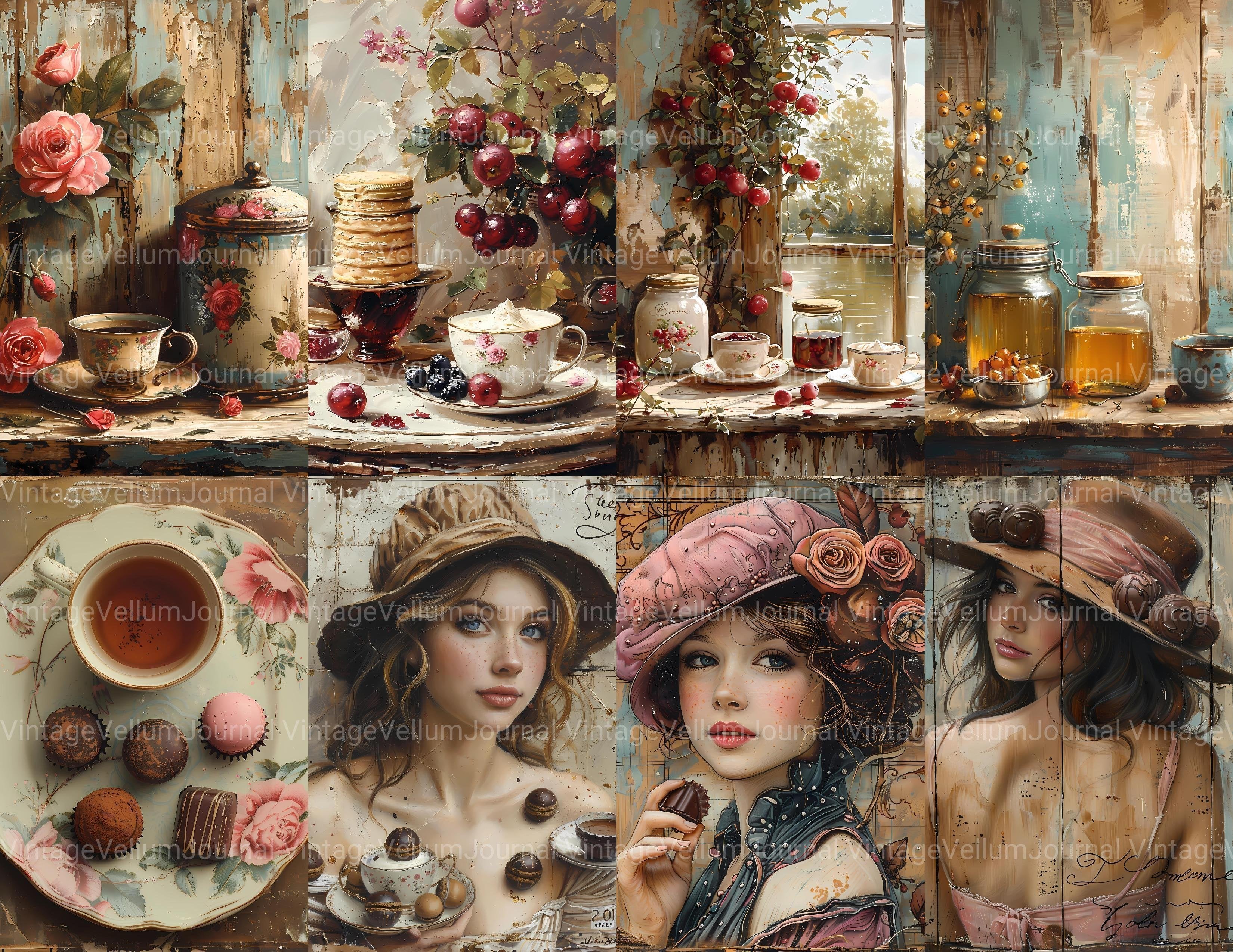 Tea Time Junk Journal Pages - CraftNest - Digital Crafting and Art