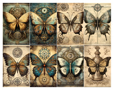 Steampunk Butterfly Junk Journal Pages - CraftNest