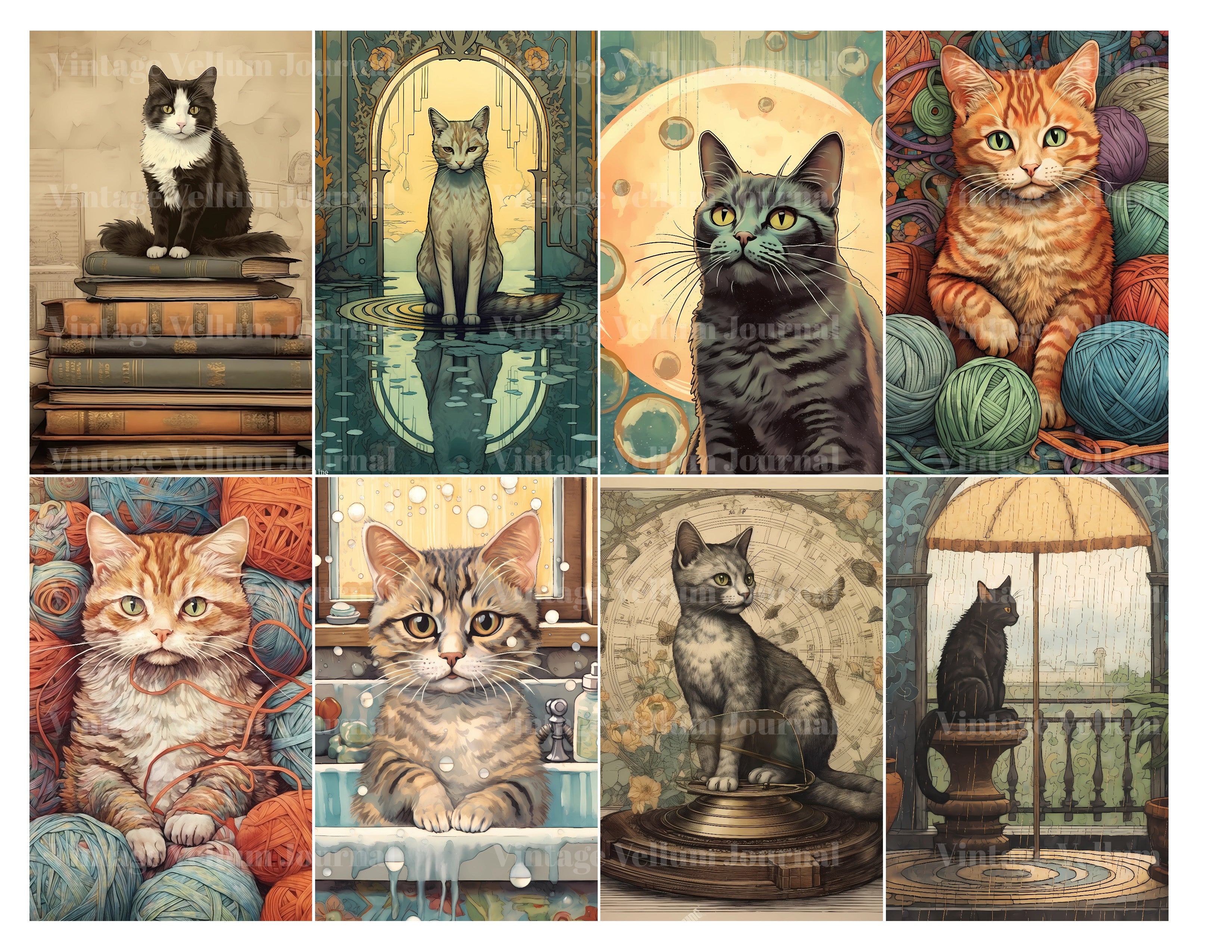 Cats Junk Journal Pages - CraftNest