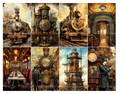 Steampunk Train World Junk Journal Pages - CraftNest