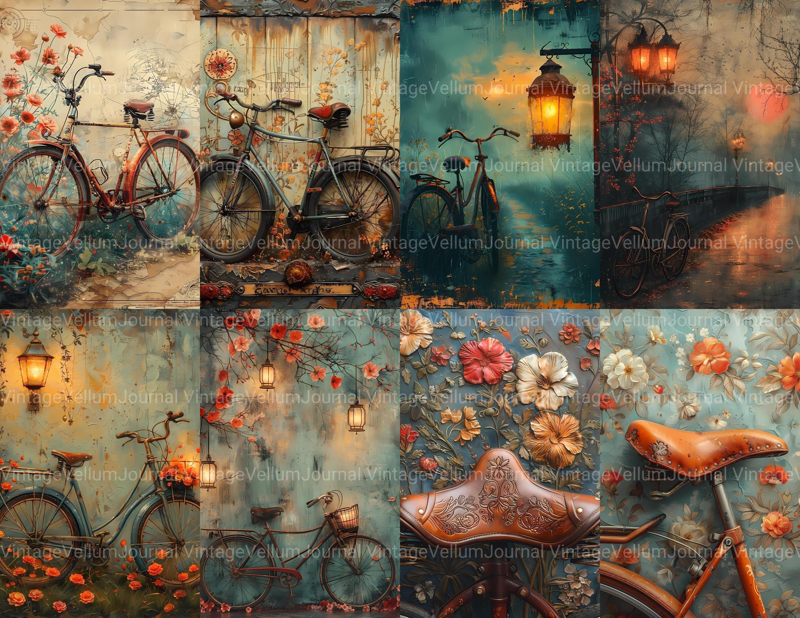 Bicycle Riding Junk Journal Pages - CraftNest - Digital Crafting and Art