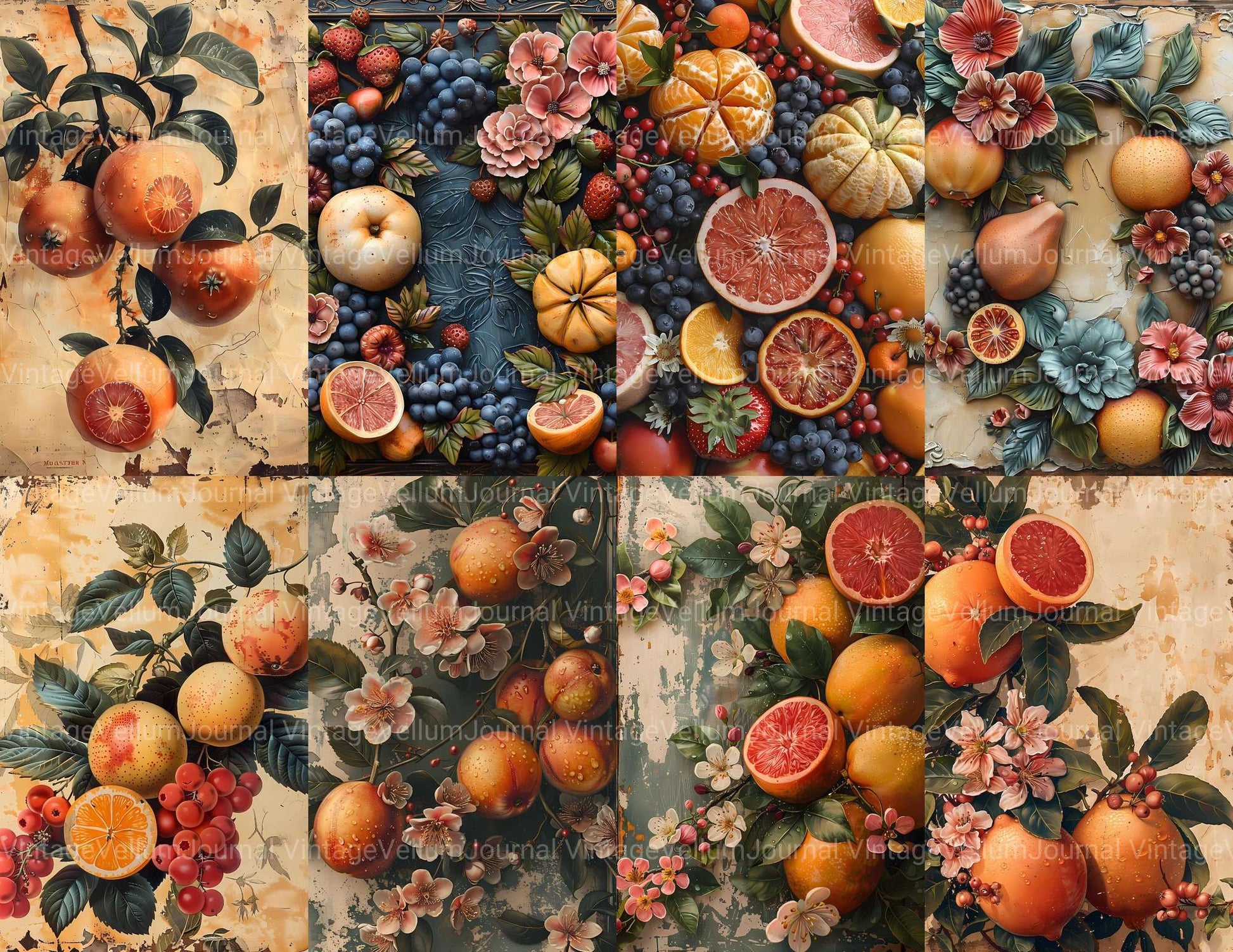 Exotic Fruit Junk Journal Pages - CraftNest - Digital Crafting and Art