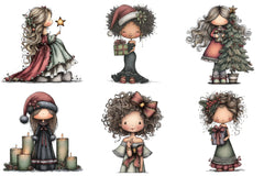 Elegant Christmas Girl Clipart Bundle - CraftNest - Digital Crafting and Art