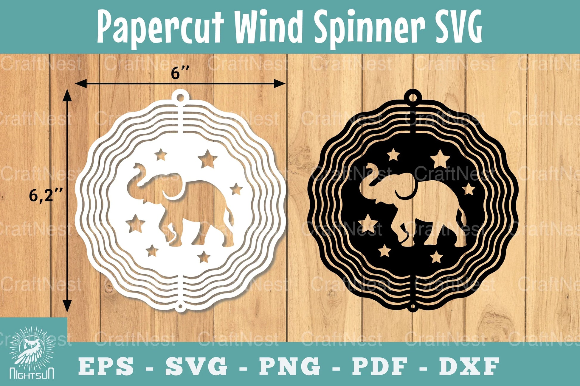 Elephant Papercut Wind Spinner Clipart Bundle - CraftNest - Digital Crafting and Art