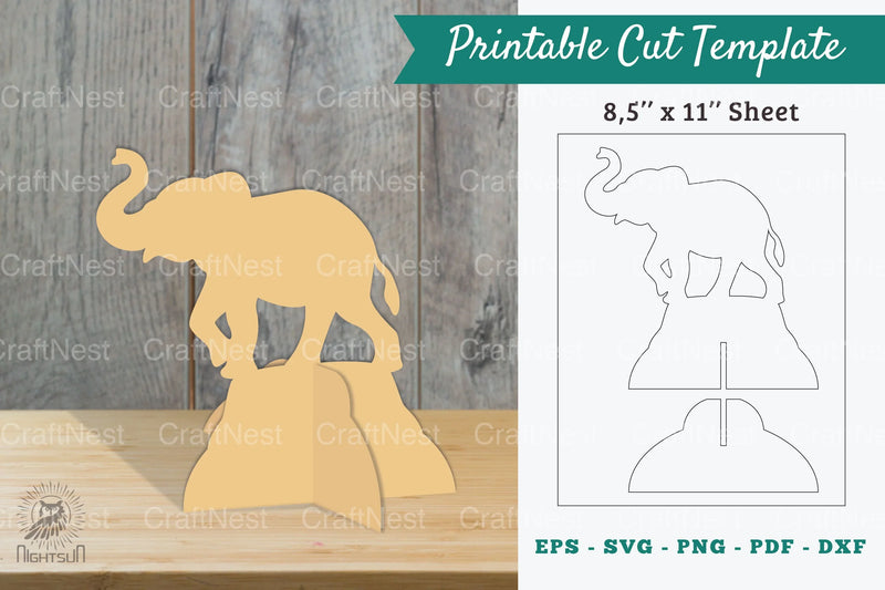 Elephant Printable Cut Template Clipart Bundle - CraftNest - Digital Crafting and Art