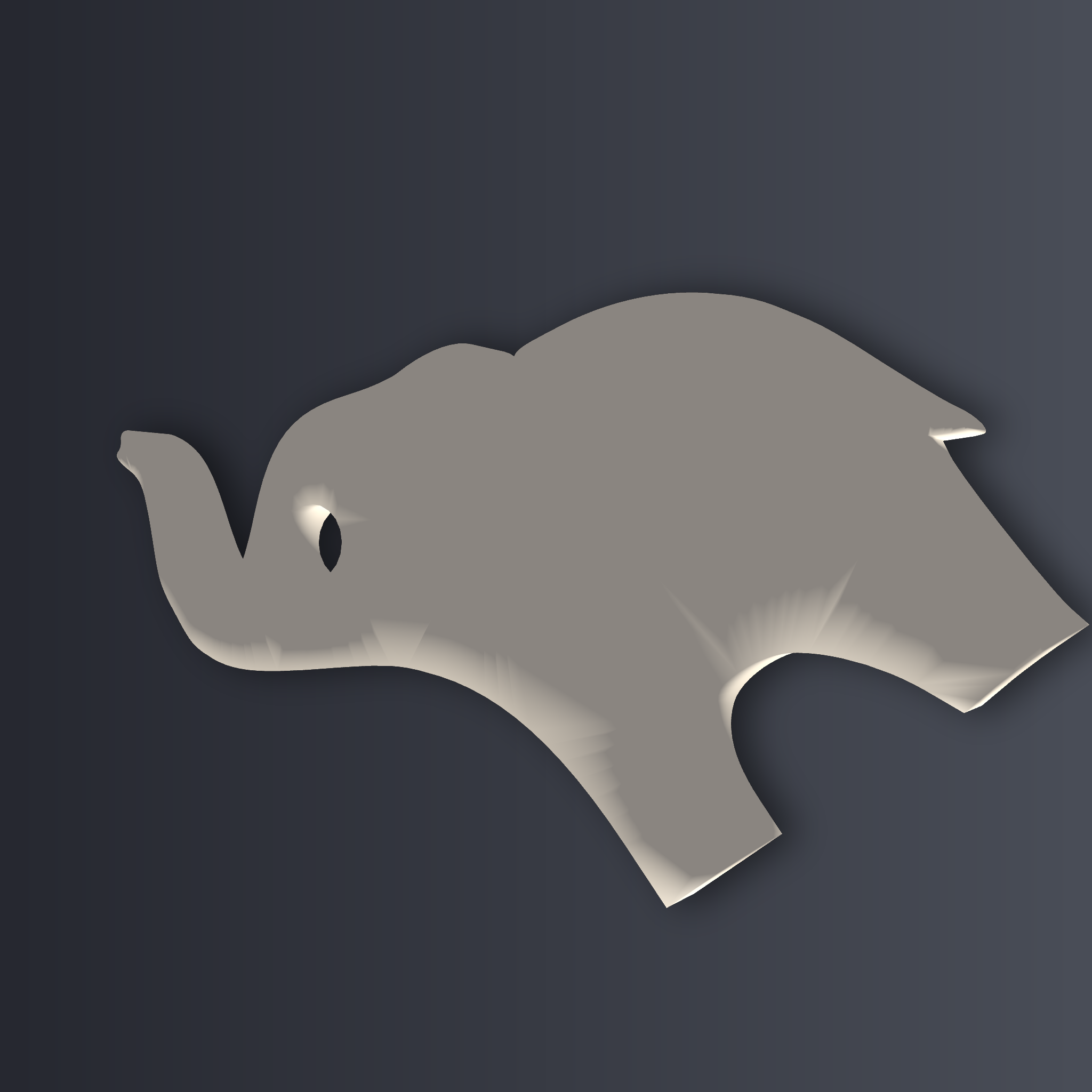Elephant Pendant 3D Print STL File