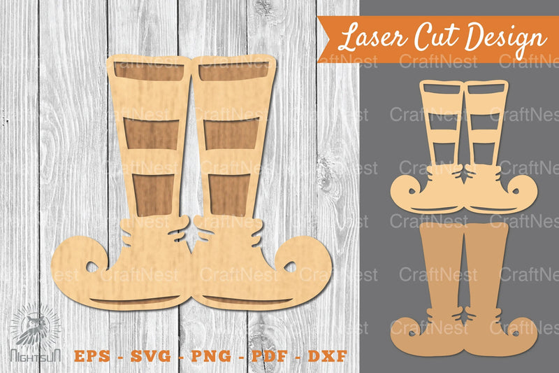 Elf Feet Laser Cut Decoration Clipart Bundle - CraftNest - Digital Crafting and Art
