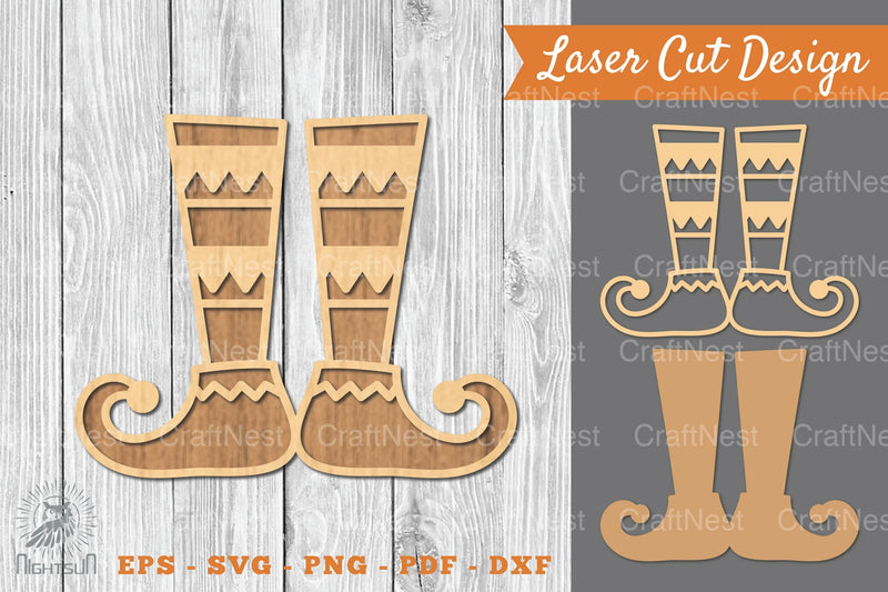 Elf Feet Laser Cut Decoration Clipart Bundle - CraftNest - Digital Crafting and Art