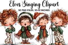 Elves Singing Clipart Bundle - CraftNest - Digital Crafting and Art