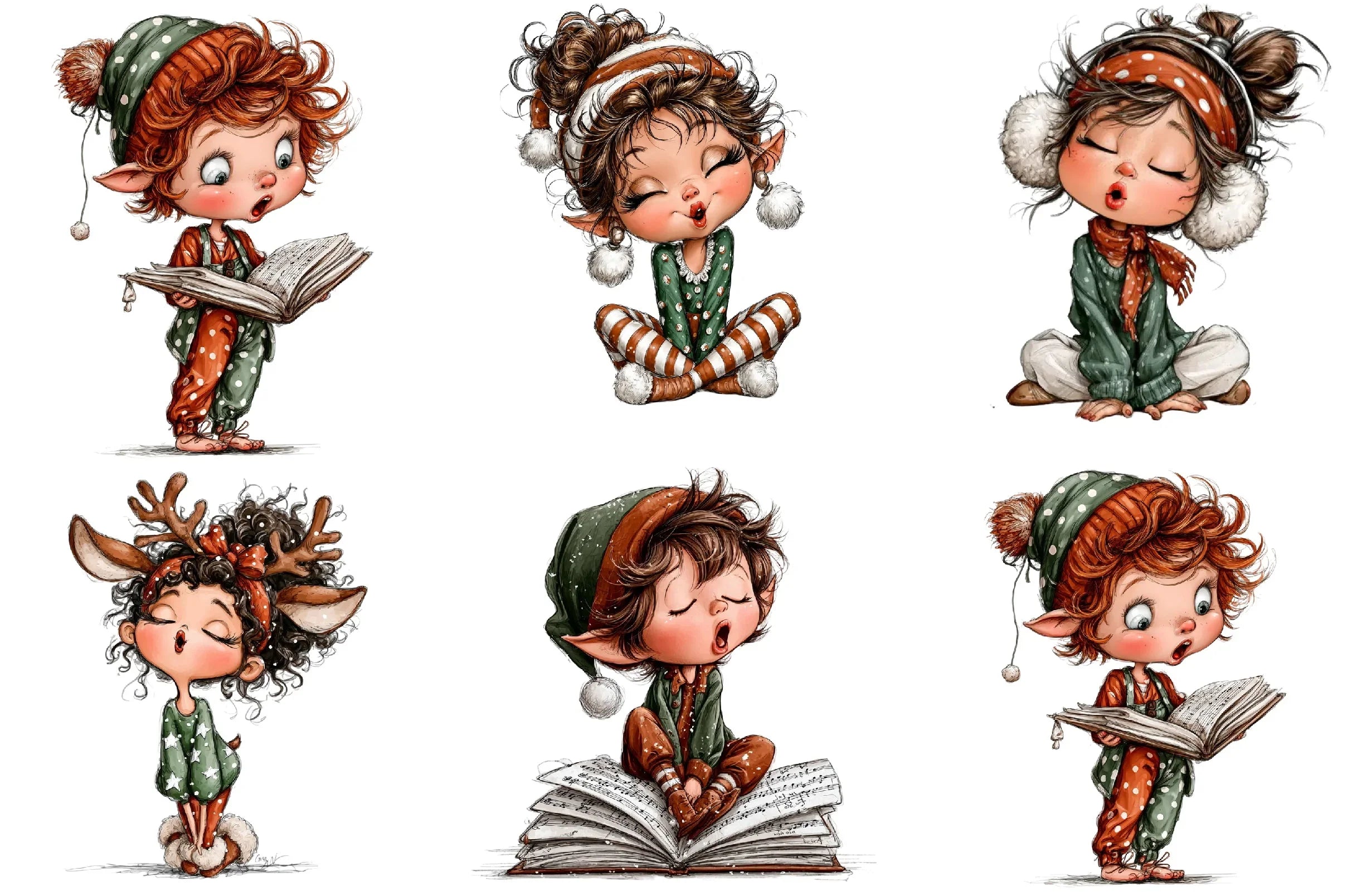 Elves Singing Clipart Bundle - CraftNest - Digital Crafting and Art