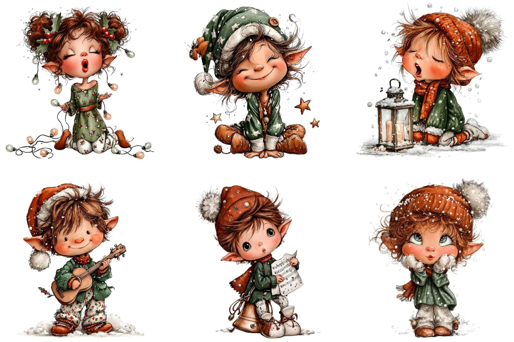 Elves Singing Clipart Bundle - CraftNest - Digital Crafting and Art