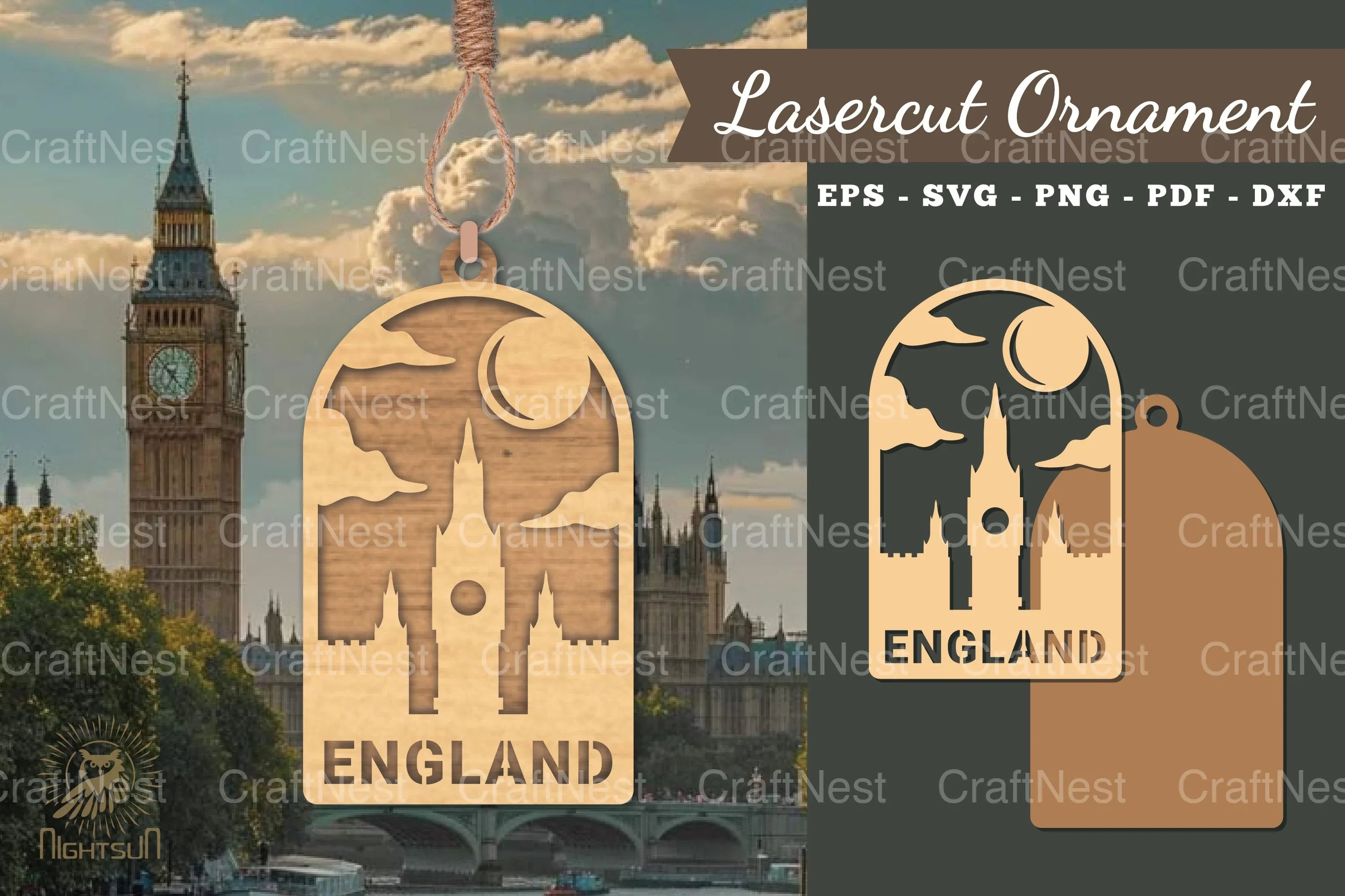 England Laser Cut Ornament SVG Bundle - CraftNest - Digital Crafting and Art