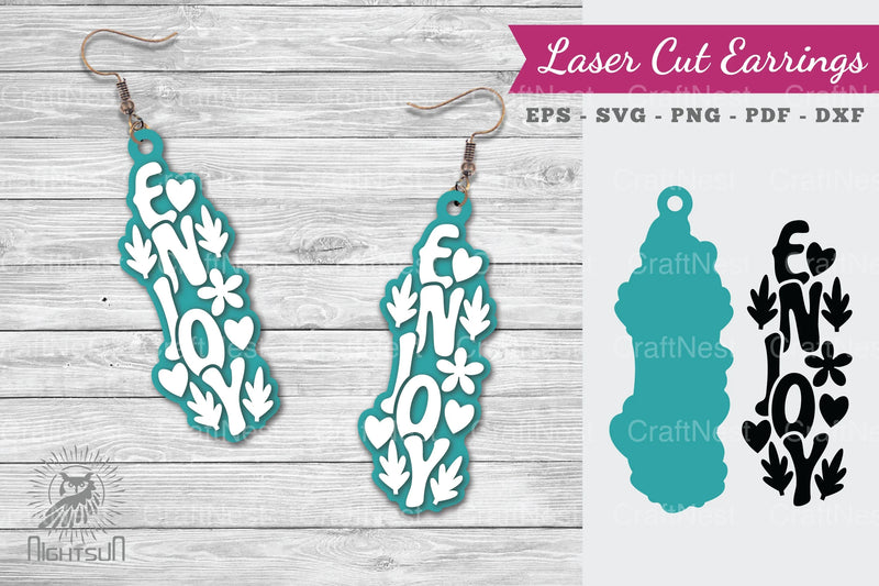 Enjoy Lasercut Earrings SVG Bundle - CraftNest - Digital Crafting and Art
