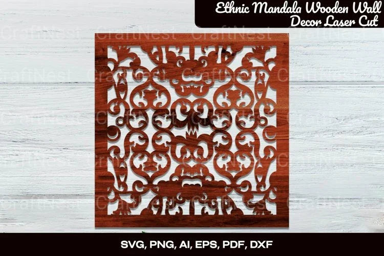 Ethnic Mandala Wooden Wall Decor Laser Cut Bundle - CraftNest - Digital Crafting and Art