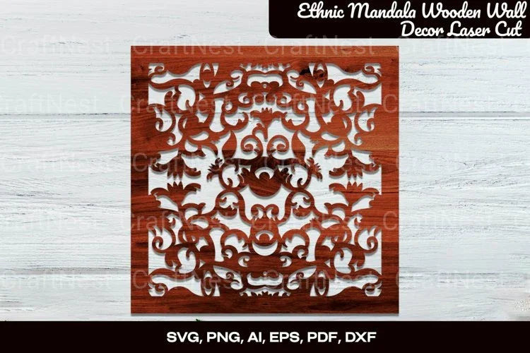 Ethnic Mandala Wooden Wall Decor Laser Cut Bundle - CraftNest - Digital Crafting and Art