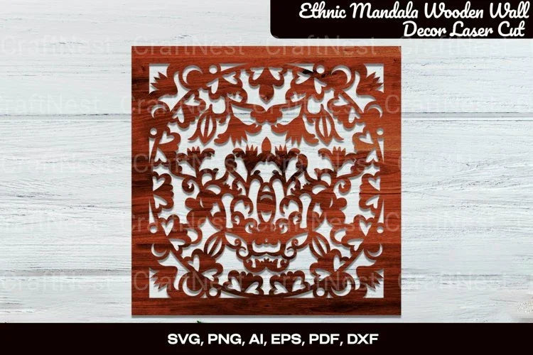 Ethnic Mandala Wooden Wall Decor Laser Cut Clipart Bundle - CraftNest - Digital Crafting and Art