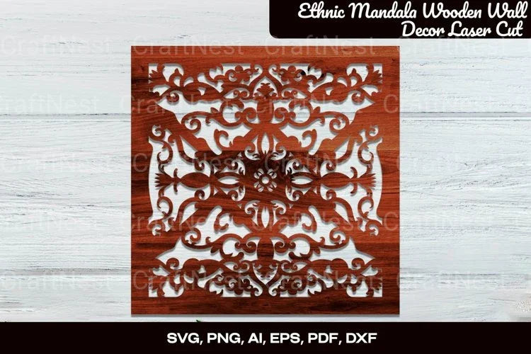 Ethnic Mandala Wooden Wall Decor Laser Cut Clipart Bundle - CraftNest - Digital Crafting and Art