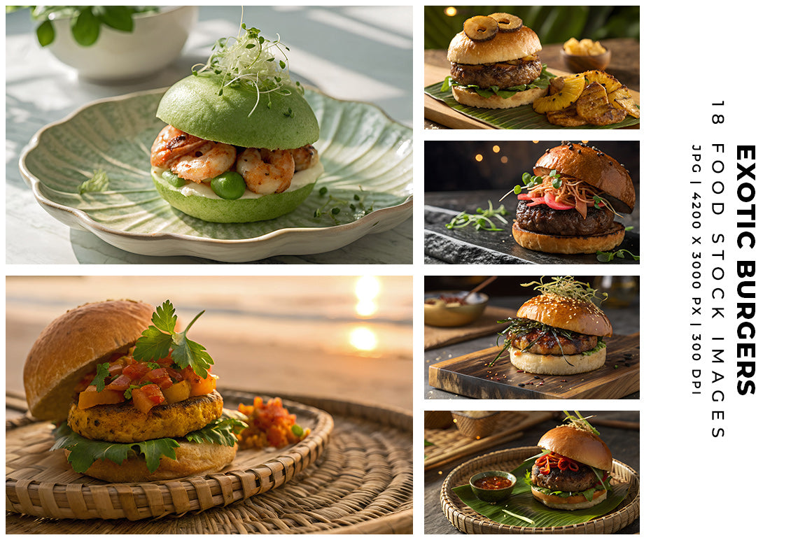 Exotic Burgers - Stock Images