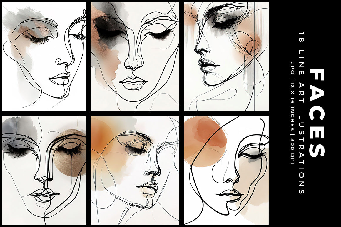 Face Line Art - Women