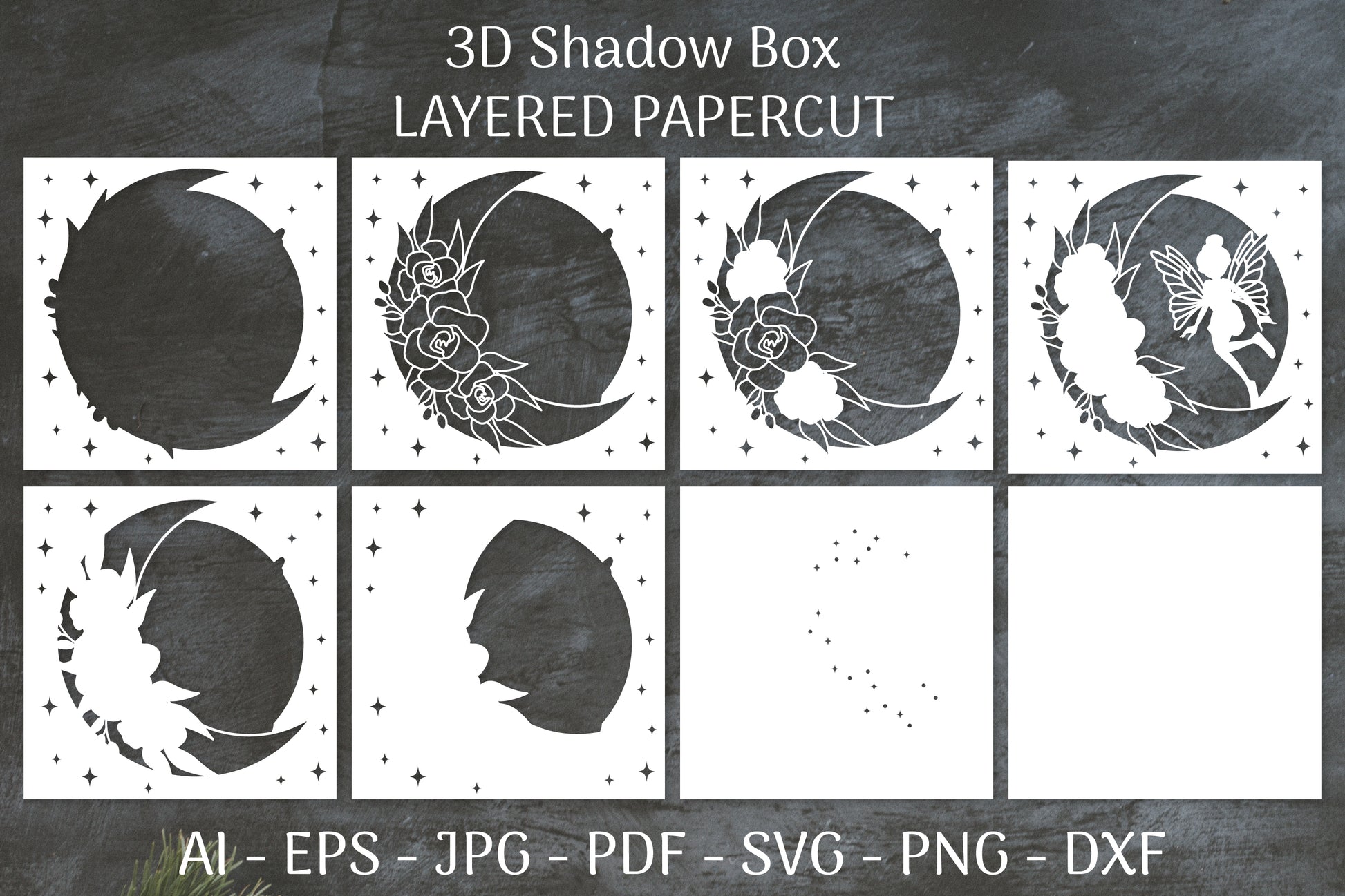 Fairy 3D Shadow Box Layered Papercut SVG Bundle 1 - CraftNest - Digital Crafting and Art