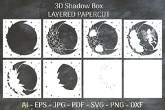 Fairy 3D Shadow Box Layered Papercut SVG Bundle 1 - CraftNest - Digital Crafting and Art