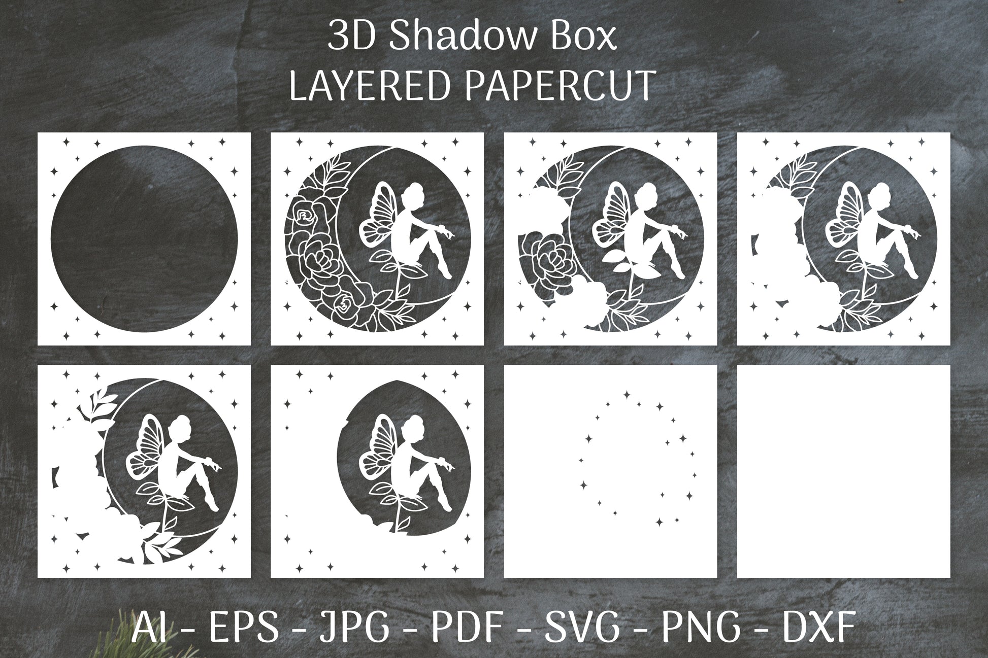 Fairy 3D Shadow Box Layered Papercut SVG Bundle 2 - CraftNest - Digital Crafting and Art