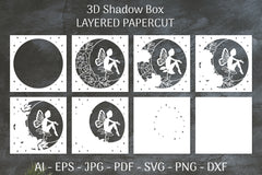 Fairy 3D Shadow Box Layered Papercut SVG Bundle 2 - CraftNest - Digital Crafting and Art