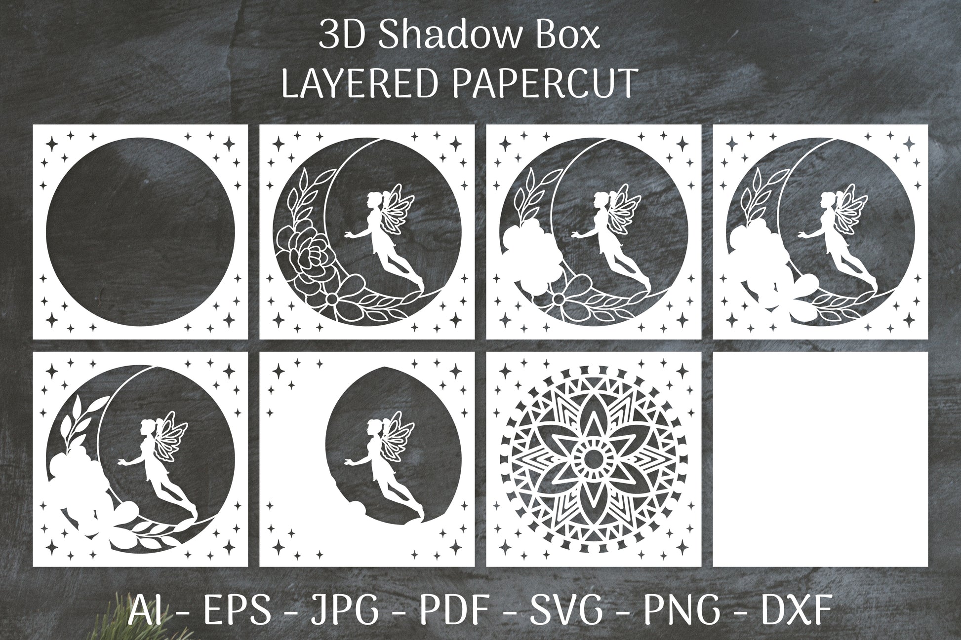 Fairy 3D Shadow Box Layered Papercut SVG Bundle 6 - CraftNest - Digital Crafting and Art