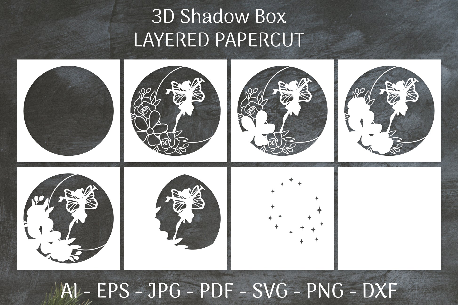 Fairy 3D Shadow Box Layered Papercut SVG Bundle 5 - CraftNest - Digital Crafting and Art