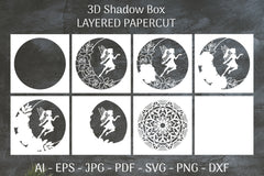 Fairy 3D Shadow Box Layered Papercut SVG Bundle 8 - CraftNest - Digital Crafting and Art