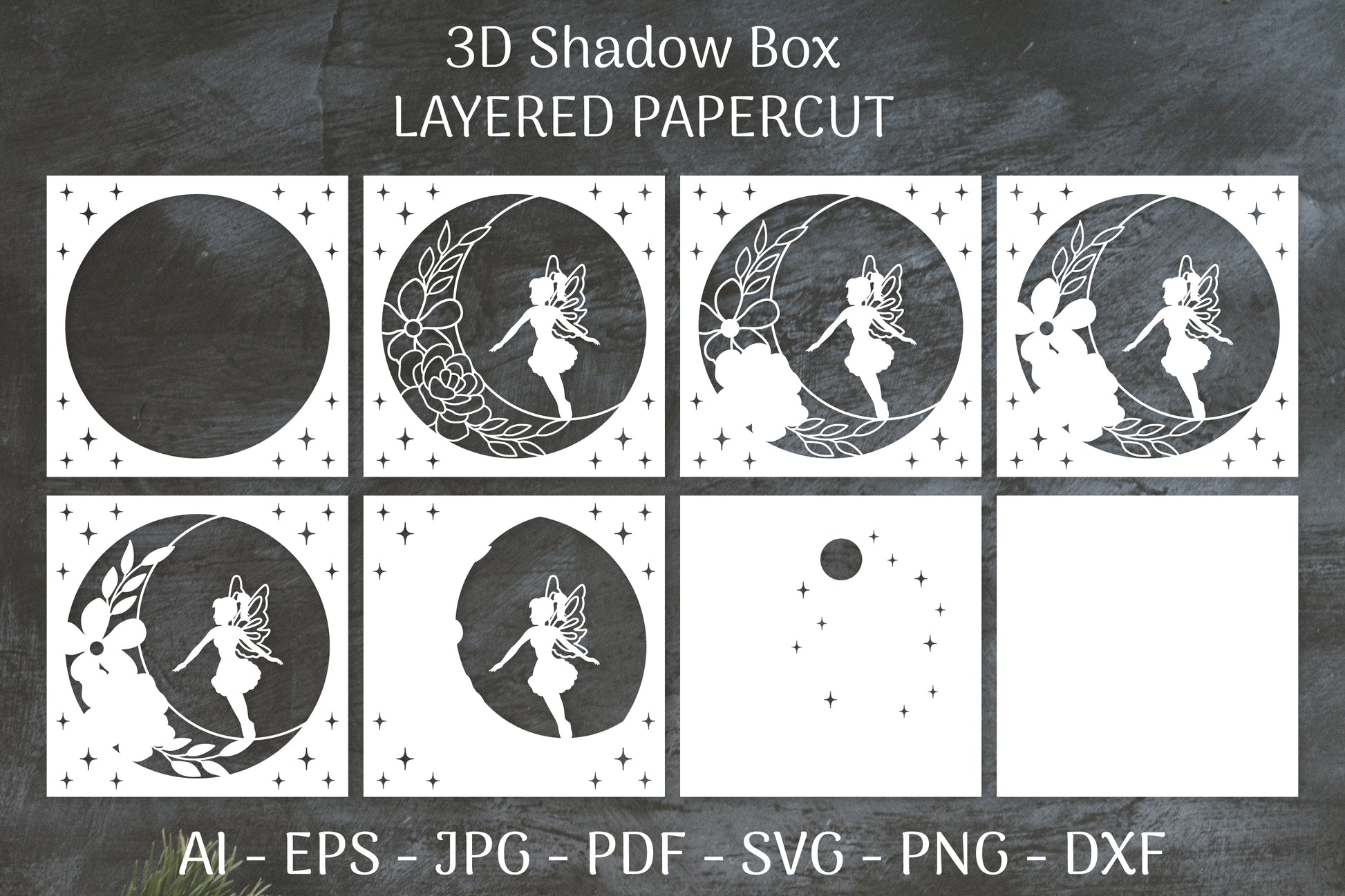 Fairy 3D Shadow Box Layered Papercut SVG Bundle 4 - CraftNest - Digital Crafting and Art