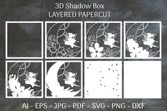 Fairy 3D Shadow Box Layered Papercut SVG Bundle 3 - CraftNest - Digital Crafting and Art