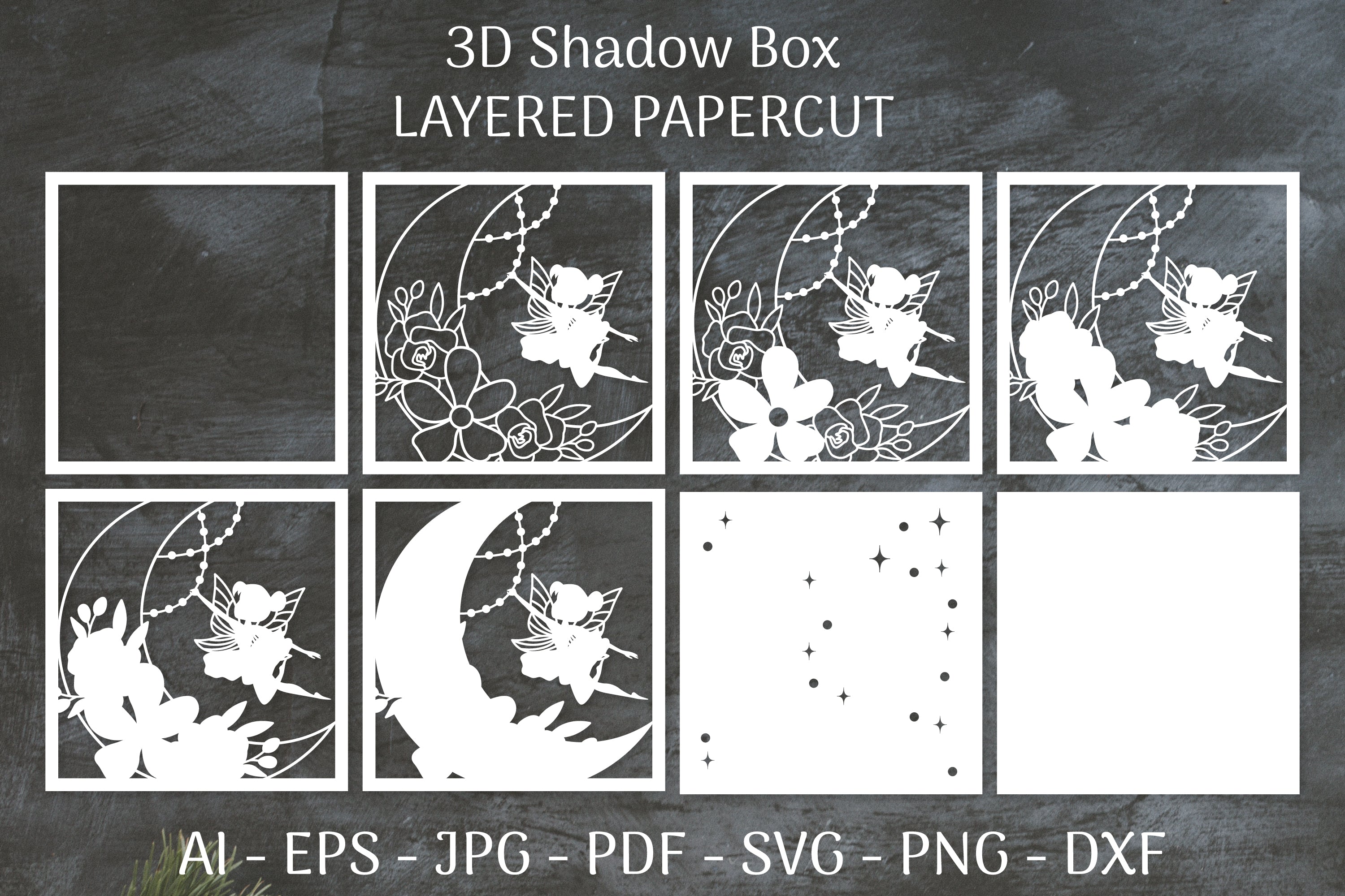 Fairy 3D Shadow Box Layered Papercut SVG Bundle 3 - CraftNest - Digital Crafting and Art