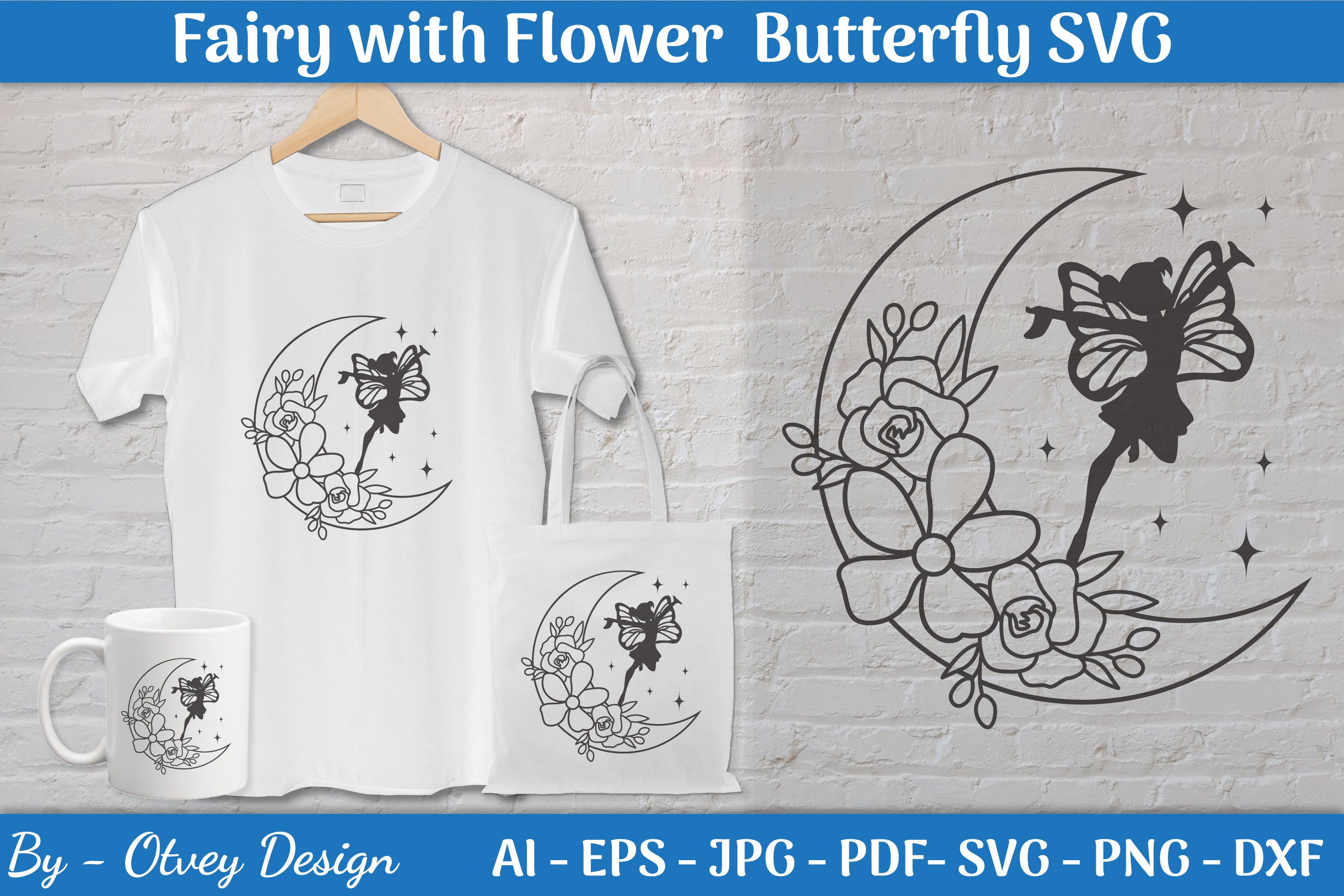 Fairy with Flower and Butterfly SVG Bundle