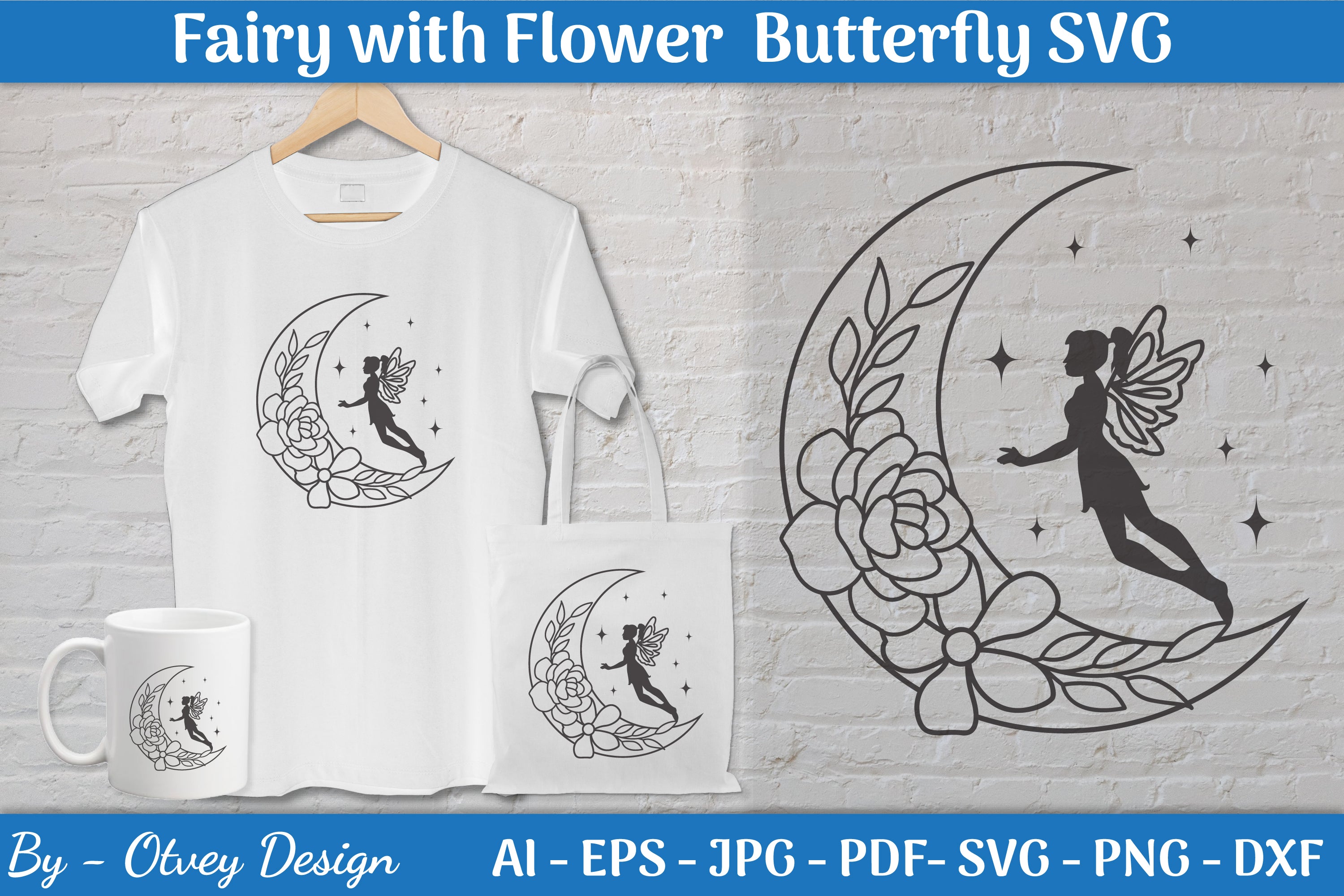 Fairy with Flower and Butterfly SVG Bundle