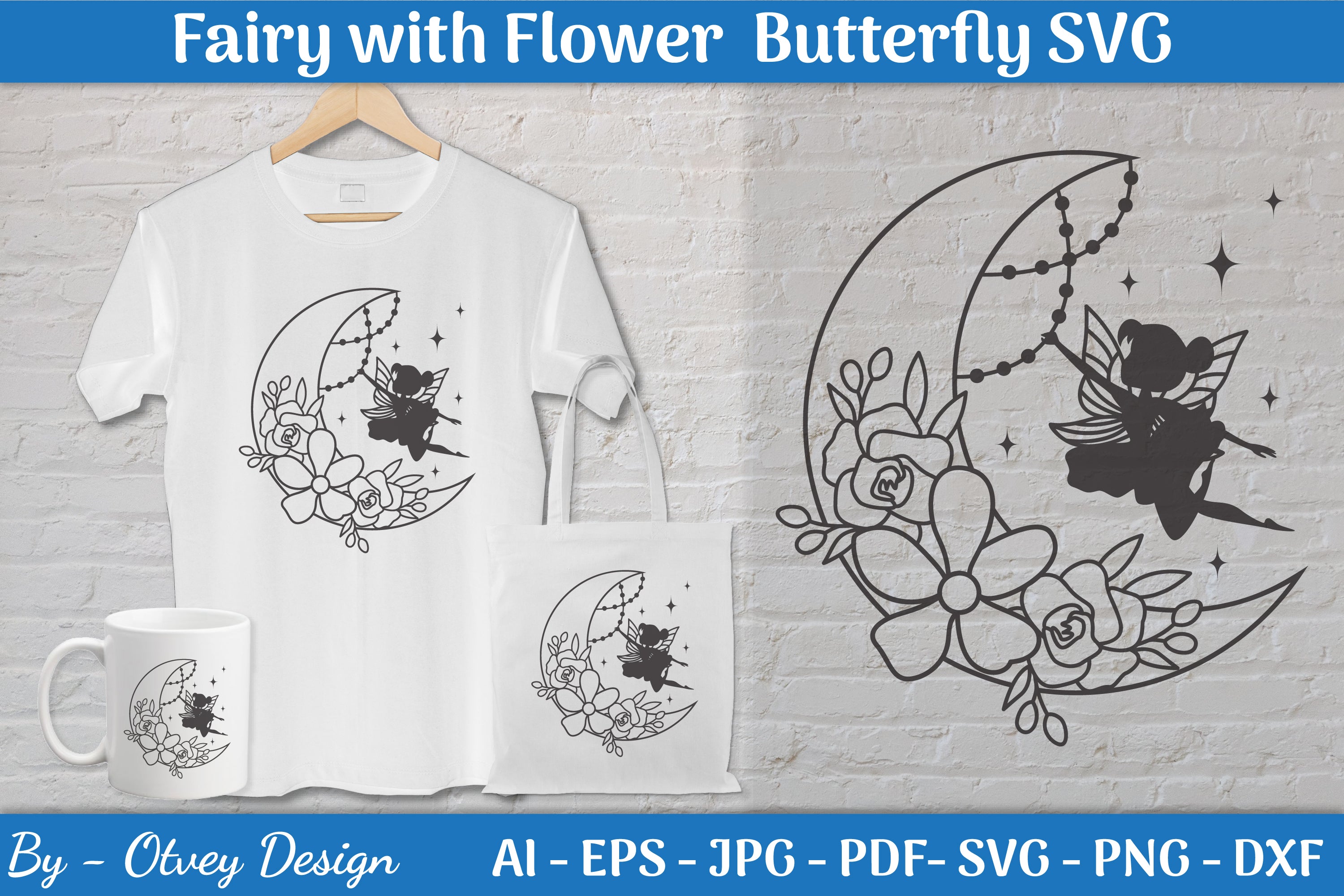 Fairy with Flower and Butterfly SVG Bundle