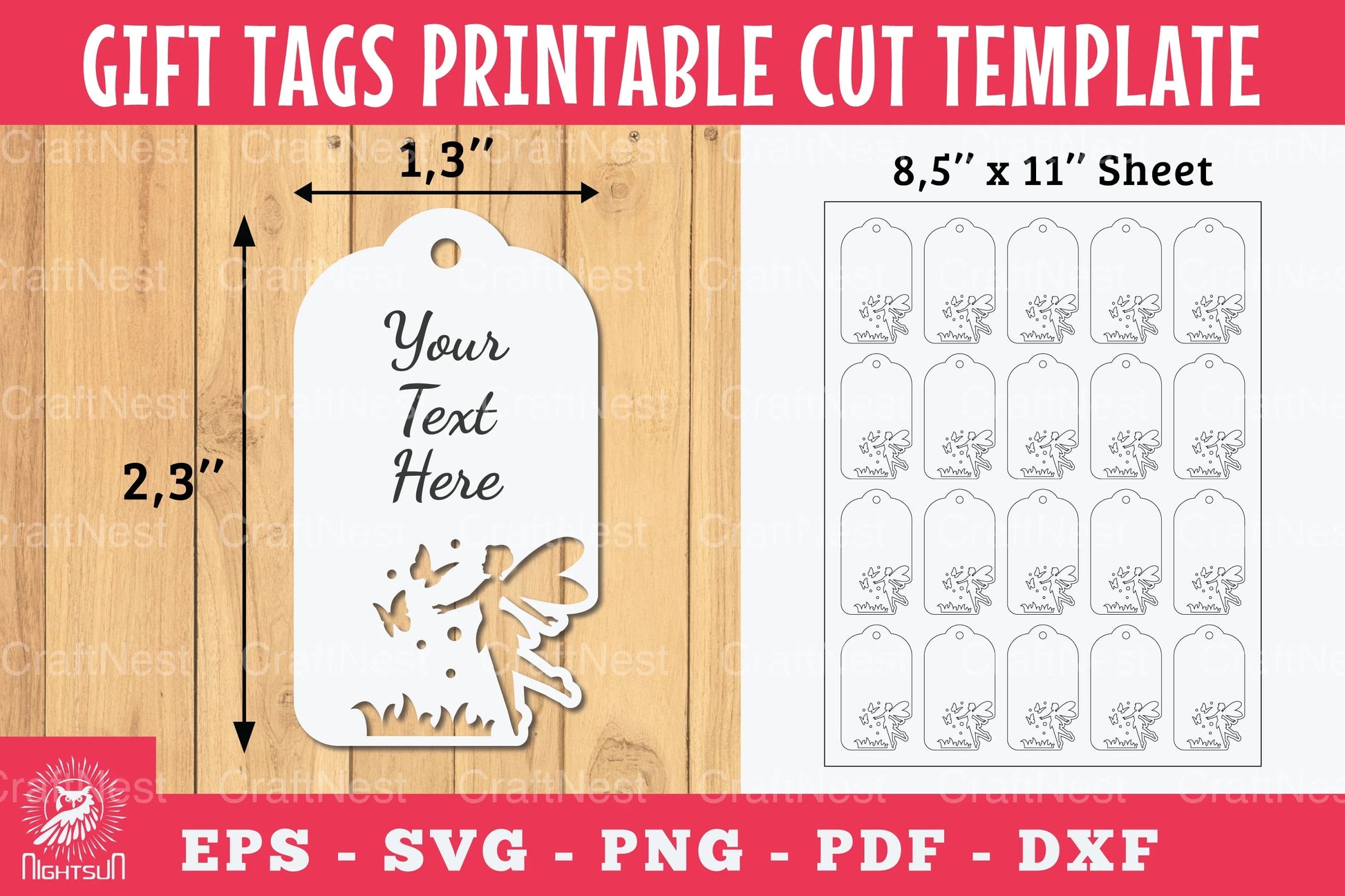 Fairy Gift Tags Printable Clipart Bundle - CraftNest - Digital Crafting and Art