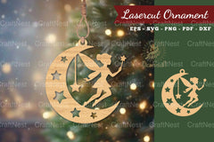 Fairy in Moon Lasercut Ornament Clipart Bundle - CraftNest - Digital Crafting and Art