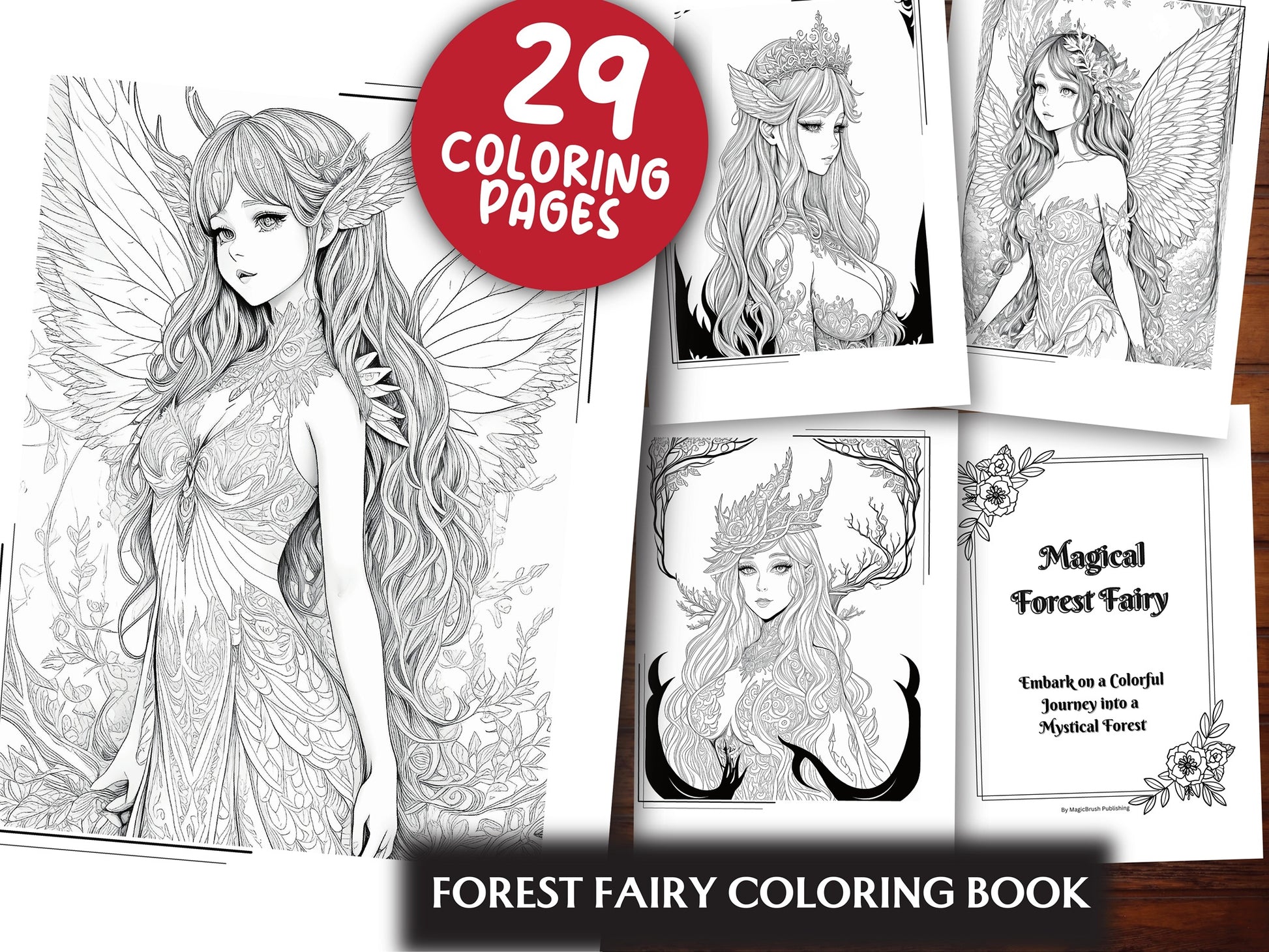 Forest Fairy Coloring Book Collection - CraftNest - Digital Crafting and Art