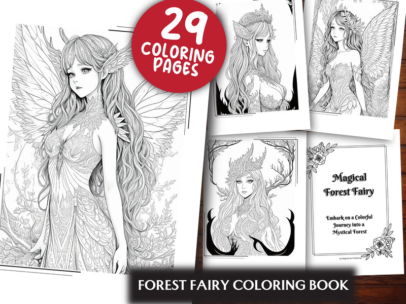 Forest Fairy Coloring Book Collection - CraftNest - Digital Crafting and Art