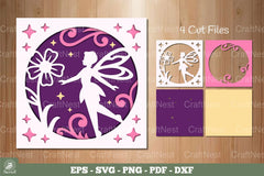 Fairy and Flowers Layered Papercut SVG Bundle - CraftNest - Digital Crafting and Art